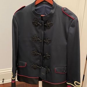 Zara Oriental Blazer. Size: XL. Colouring: Navy, with red and gold accents